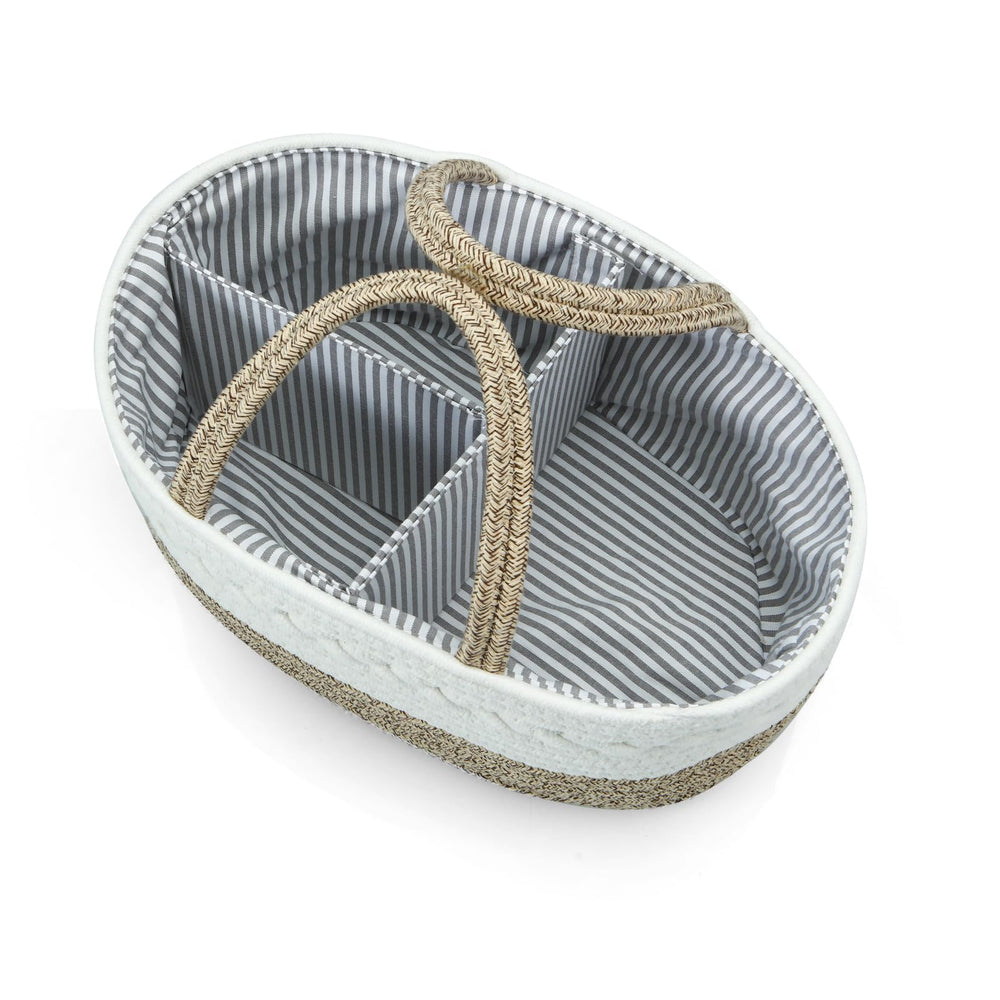 PandaEar diaper caddy close-up shows soft material ideal for gentle touch on baby items