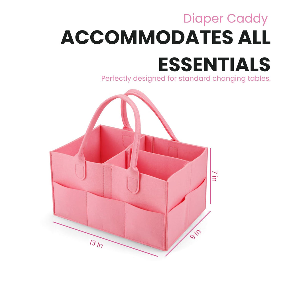 PandaEar diaper caddy exterior pockets—quickly grab creams and accessories.