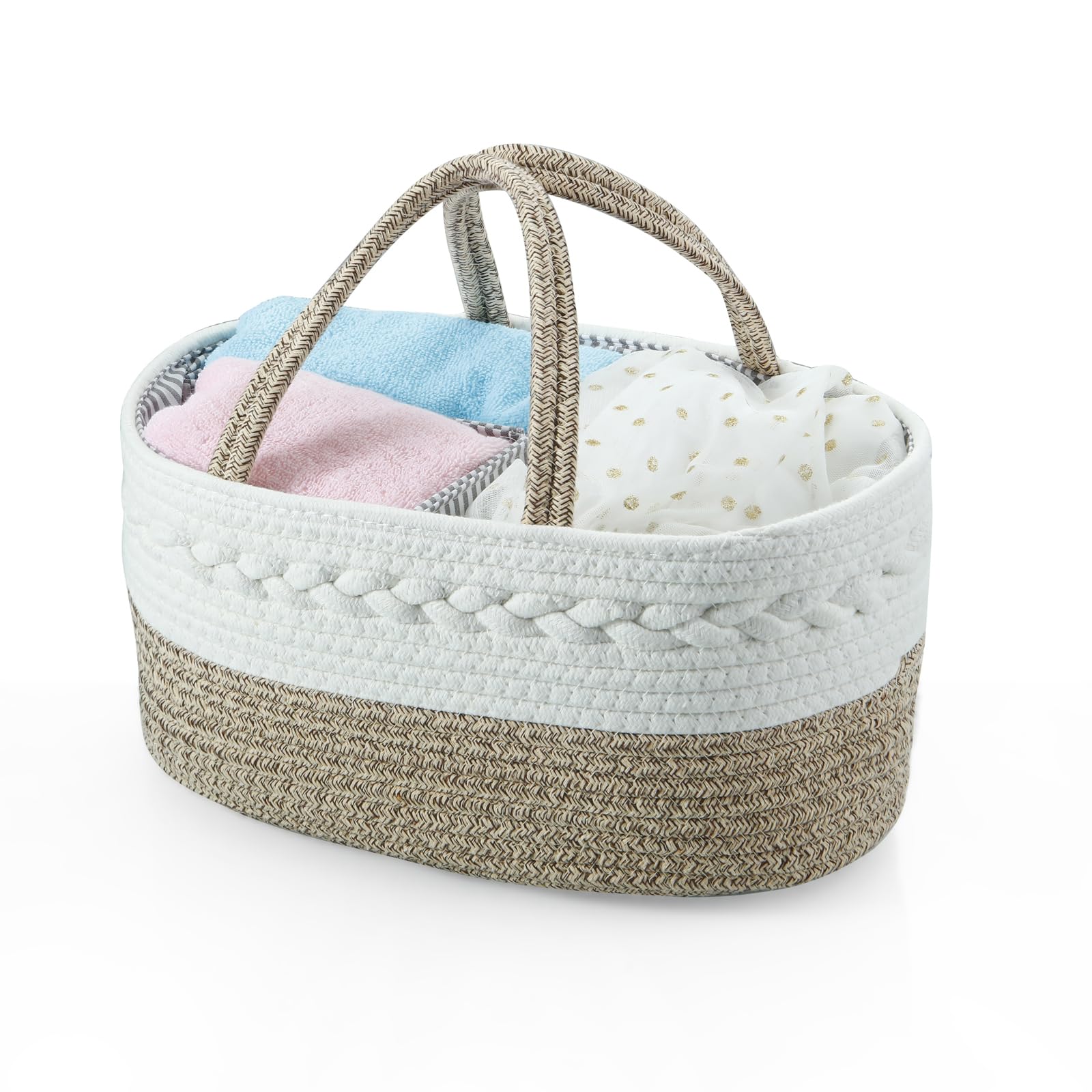 PandaEar diaper caddy in a nursery setup for stylish, clutter-free changing area