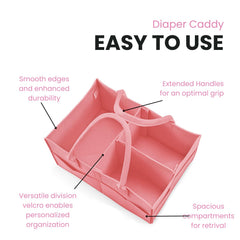 PandaEar diaper caddy portable handles—carry baby essentials from room to car.
