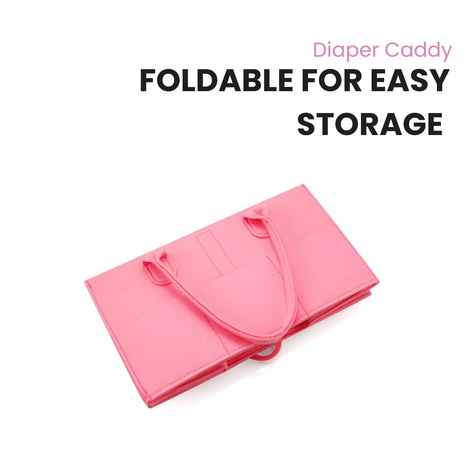 PandaEar diaper caddy size 13x9x7 inches—compact for nursery organization.
