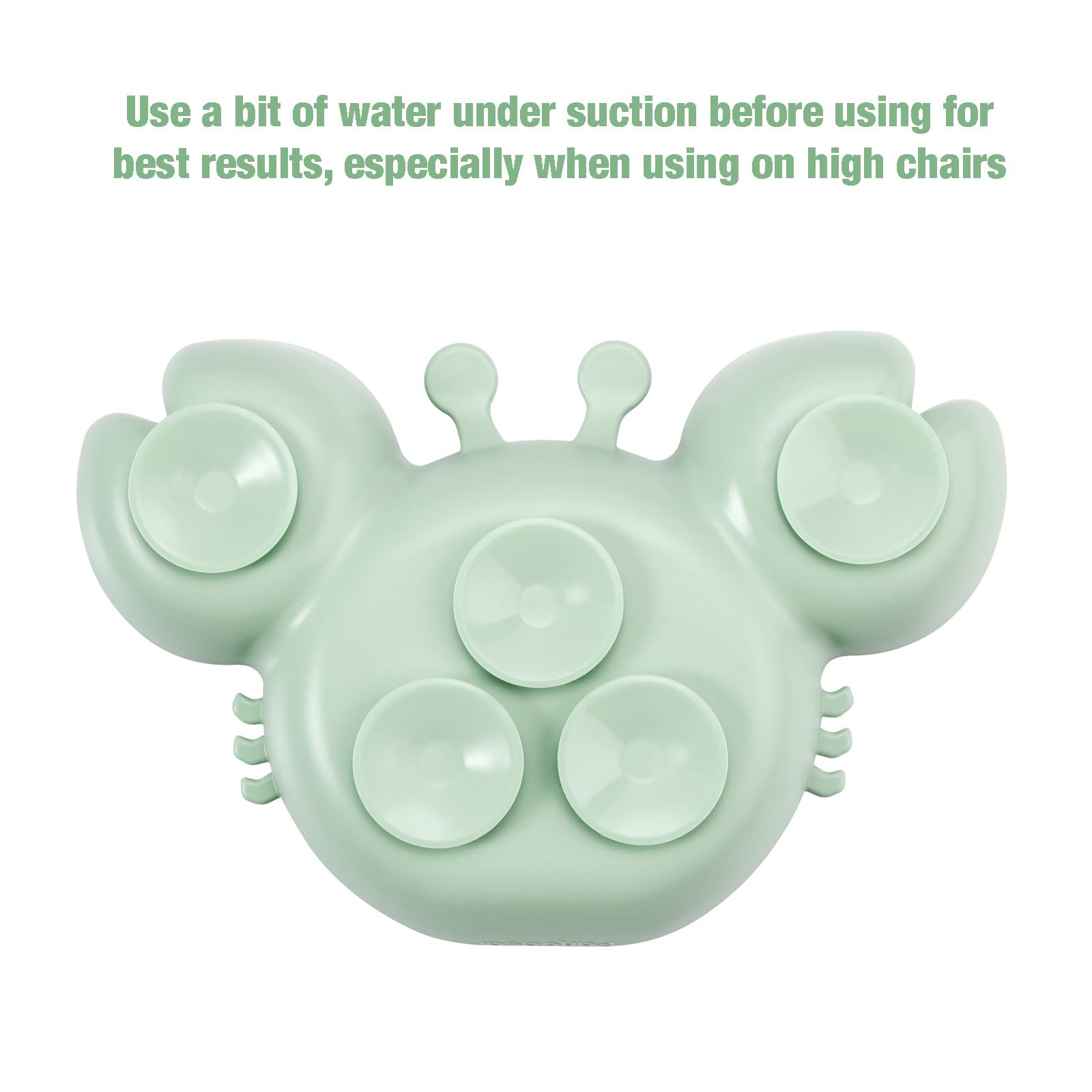 PandaEar divided plates with three compartments keep foods separated for toddlers.