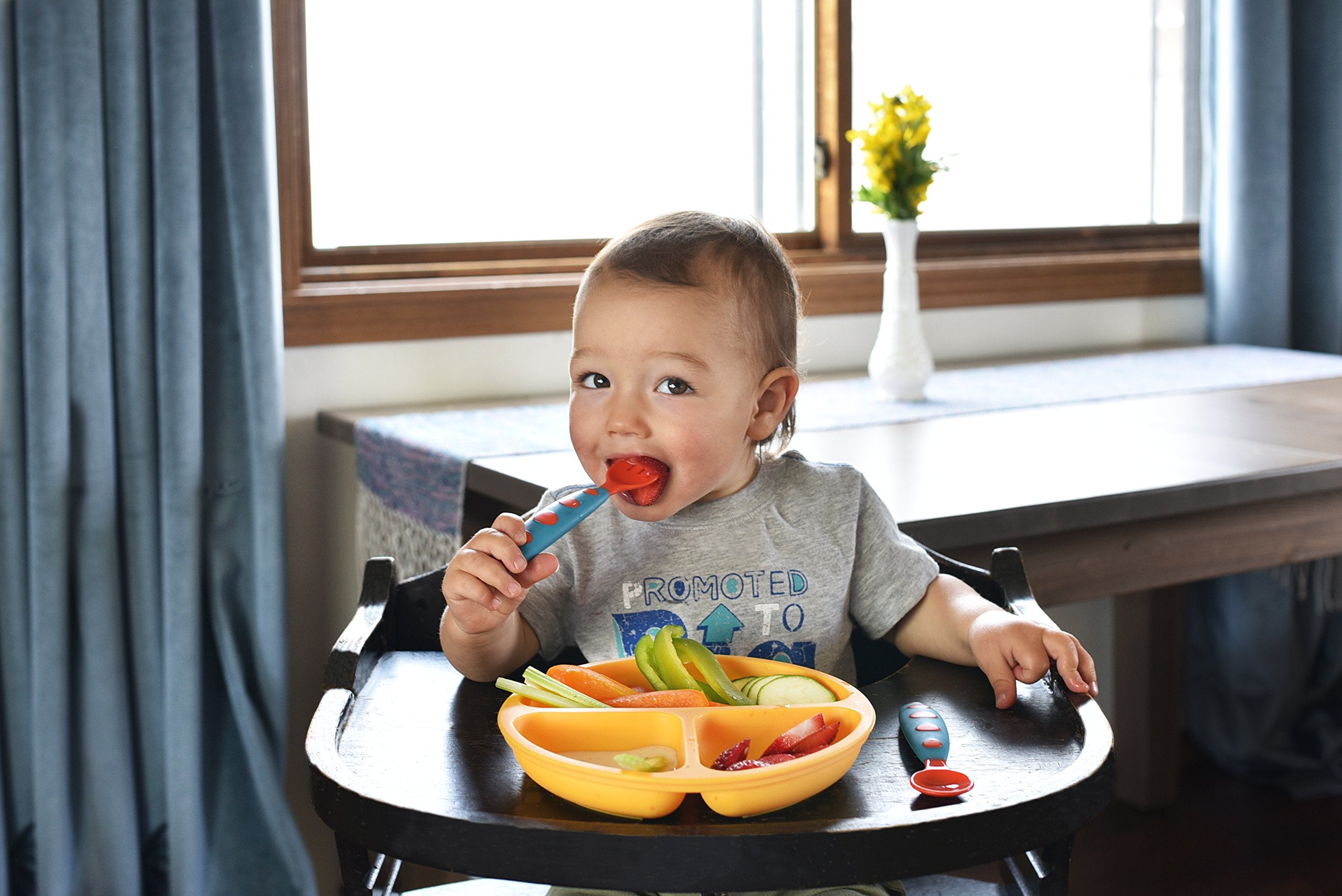 PandaEar microwave-safe divided plates heat foods safely for convenient toddler meals
