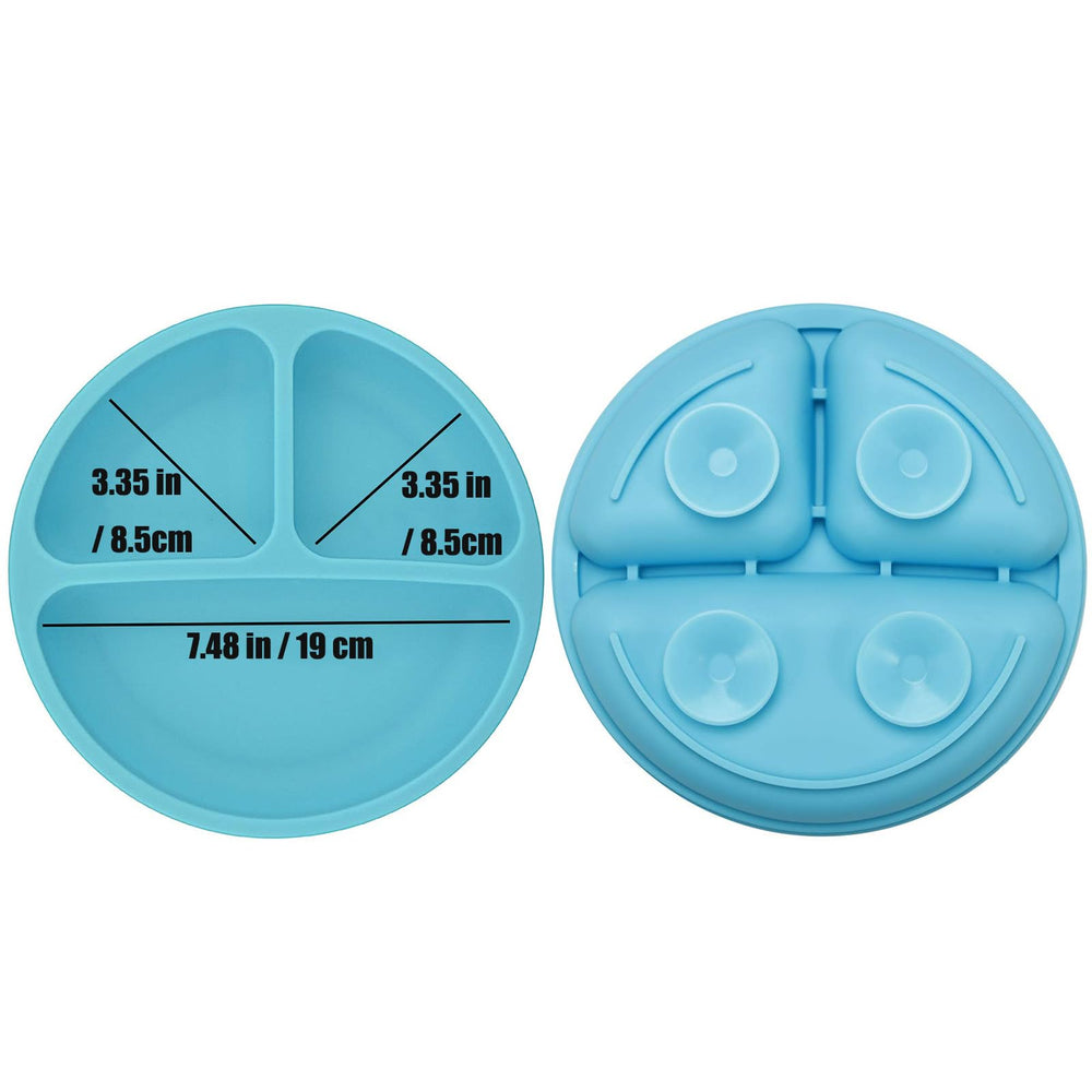 PandaEar divided plates with non-slip suction for stable, mess-free toddler meals