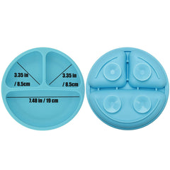 PandaEar divided plates with non-slip suction for stable, mess-free toddler meals