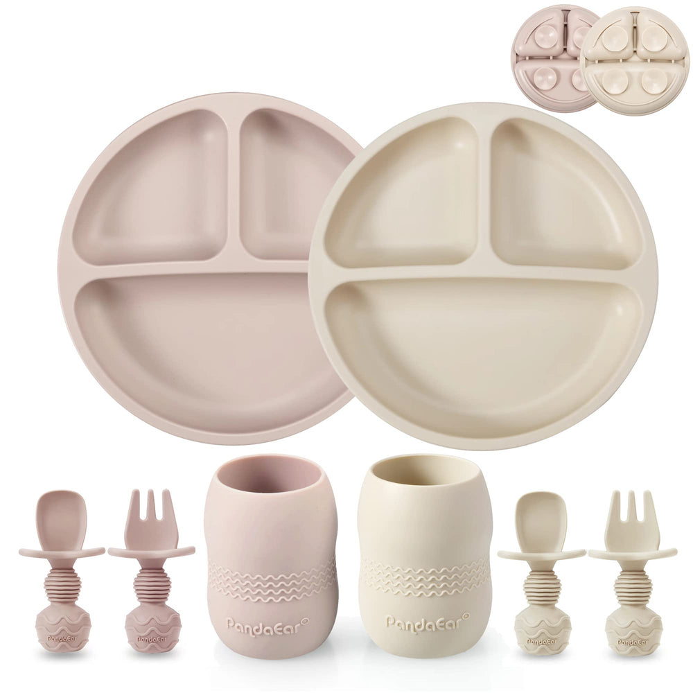 PandaEar divided-suction-plate offers mess-free mealtimes with three sections for little independence.