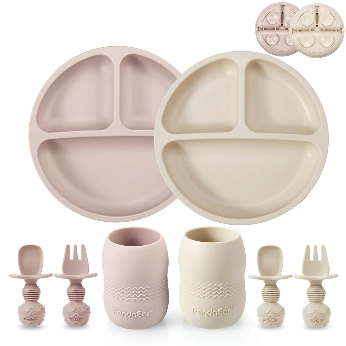 PandaEar divided-suction-plate offers mess-free mealtimes with three sections for little independence.