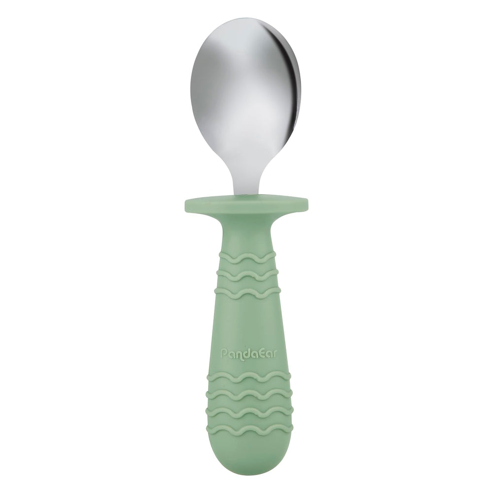 PandaEar easy-clean stainless-steel utensils, wipeable and sanitary after use.
