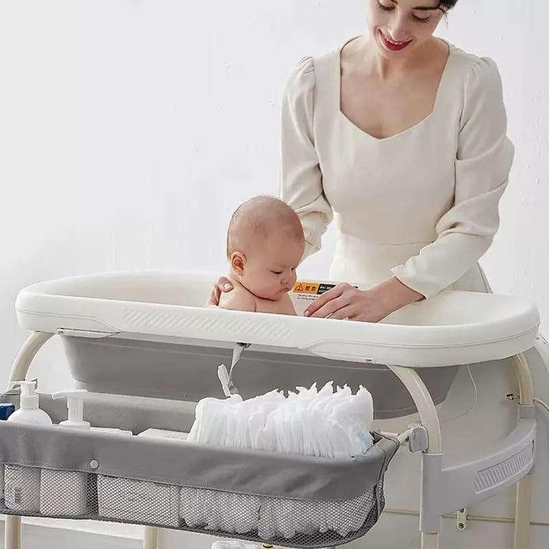 PandaEar ergonomic height adjustment reduces bending during diaper changes.