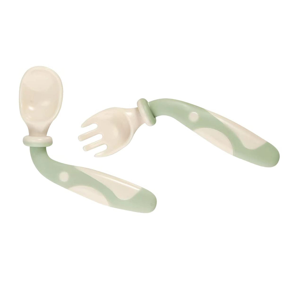 PandaEar ergonomic spoon fork design offers easy grip for tiny hands.