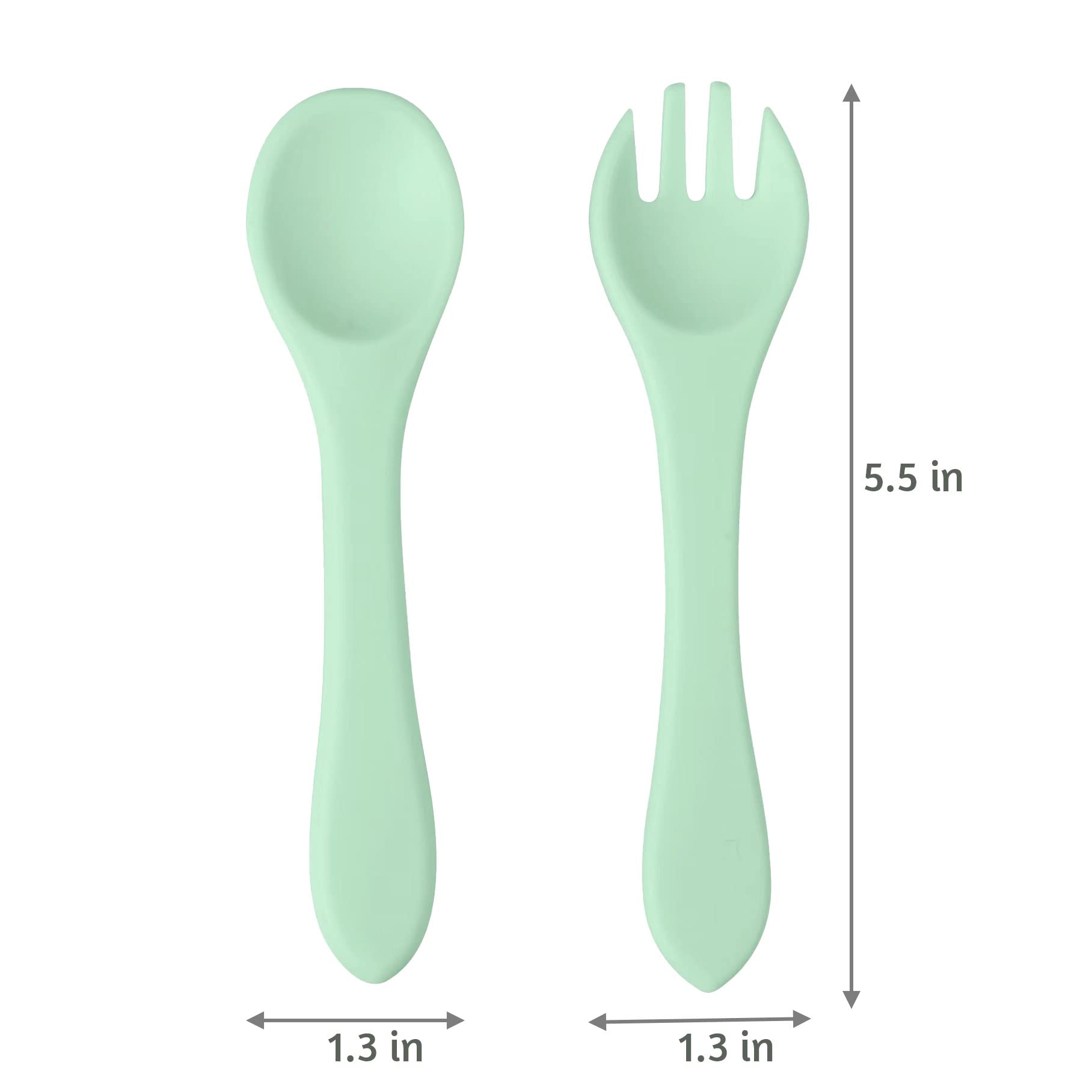 PandaEar first-stage spoons sized for 6-12 months and shallow bowls.