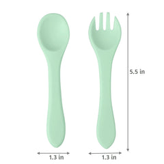 PandaEar first-stage spoons sized for 6-12 months and shallow bowls.