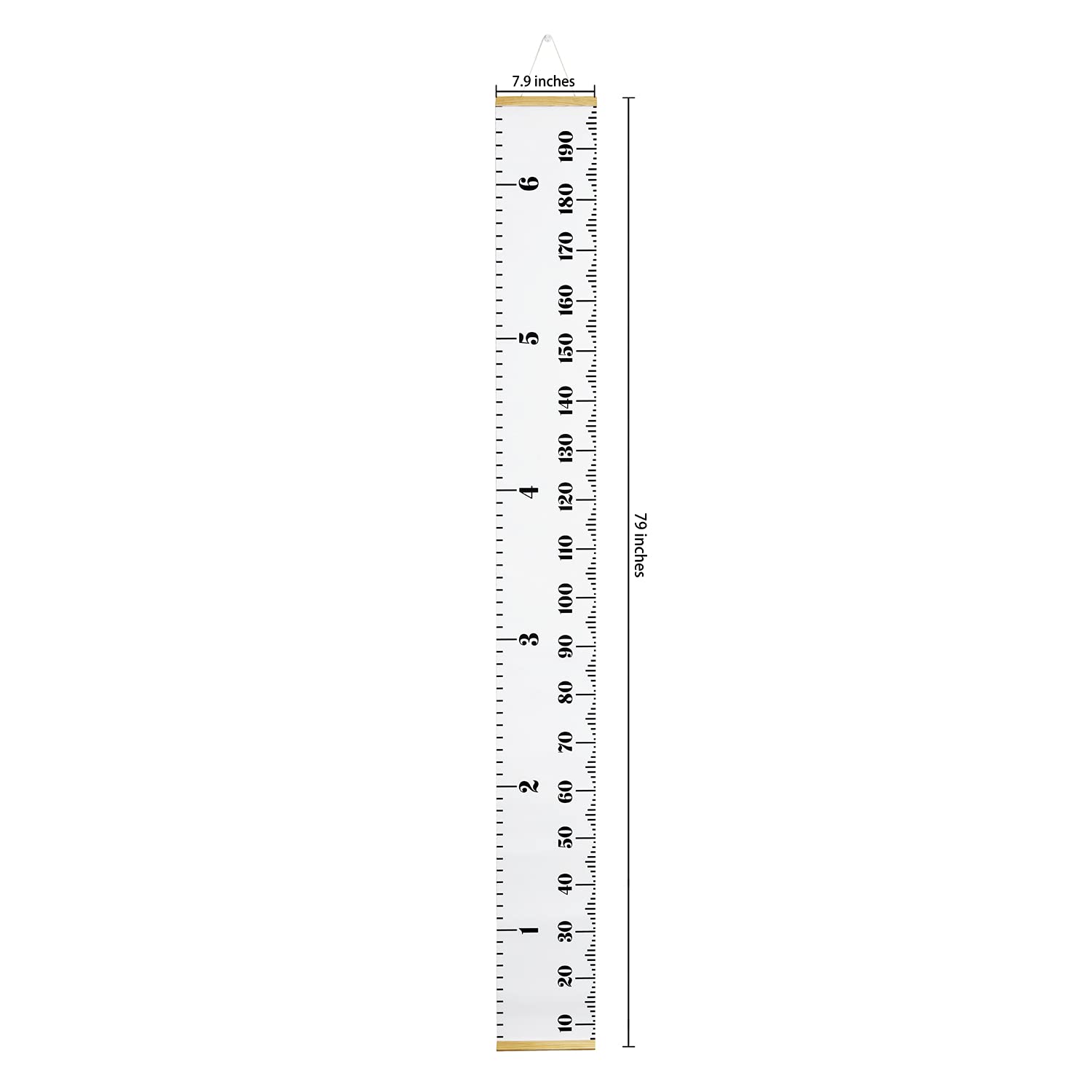 PandaEar growth chart for kids with inch marks for quick measurements