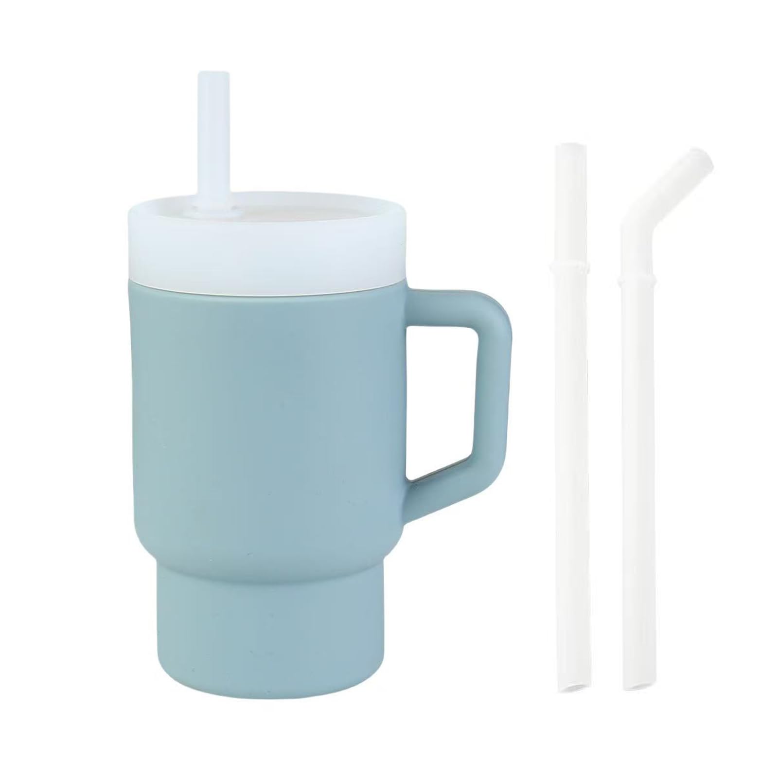 PandaEar Kids Tumbler soft-touch blue finish aids comfy grip for toddlers