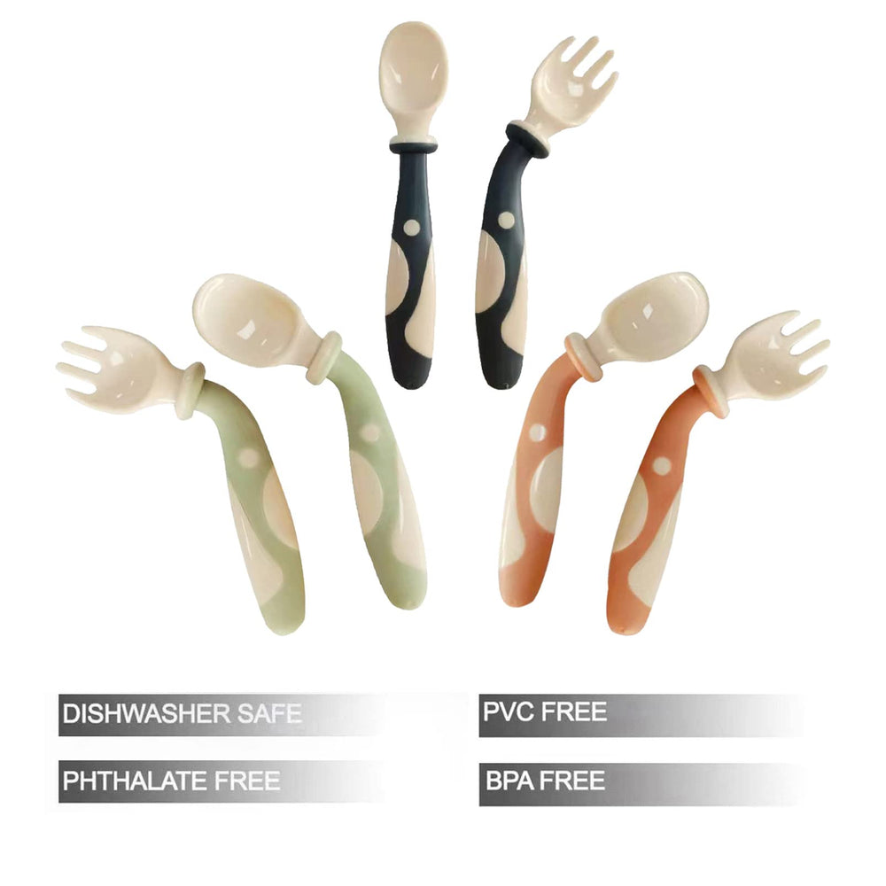 PandaEar left-right handed friendly utensils support both sides of feeding.