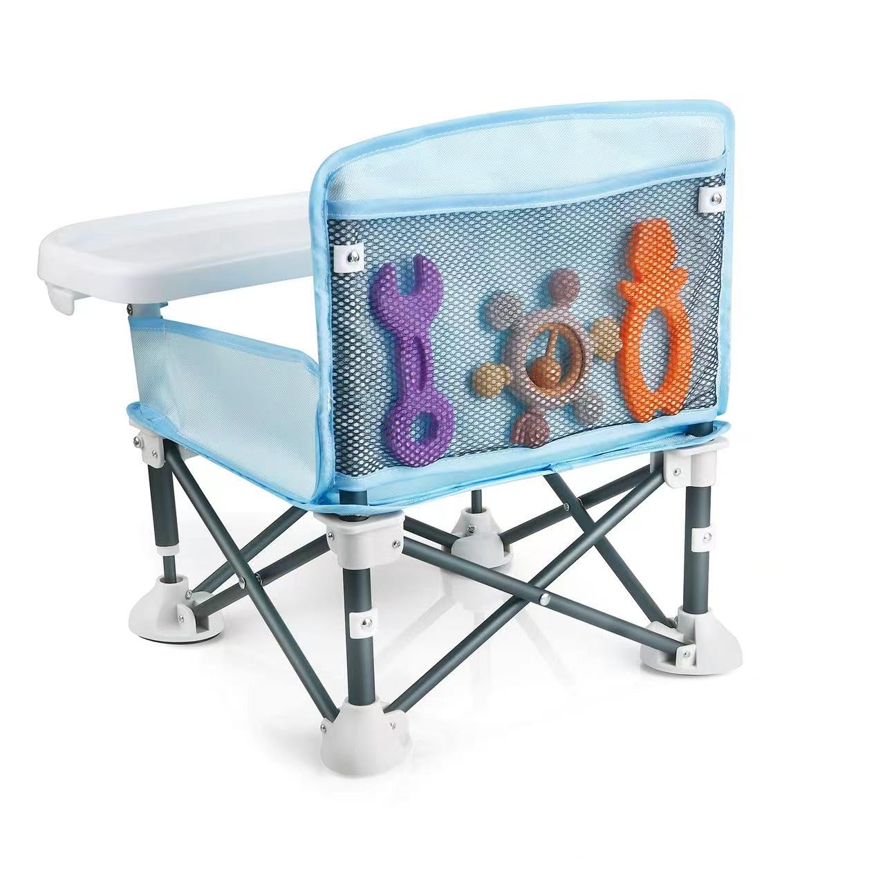 PandaEar light blue booster seat suits indoor and outdoor use.