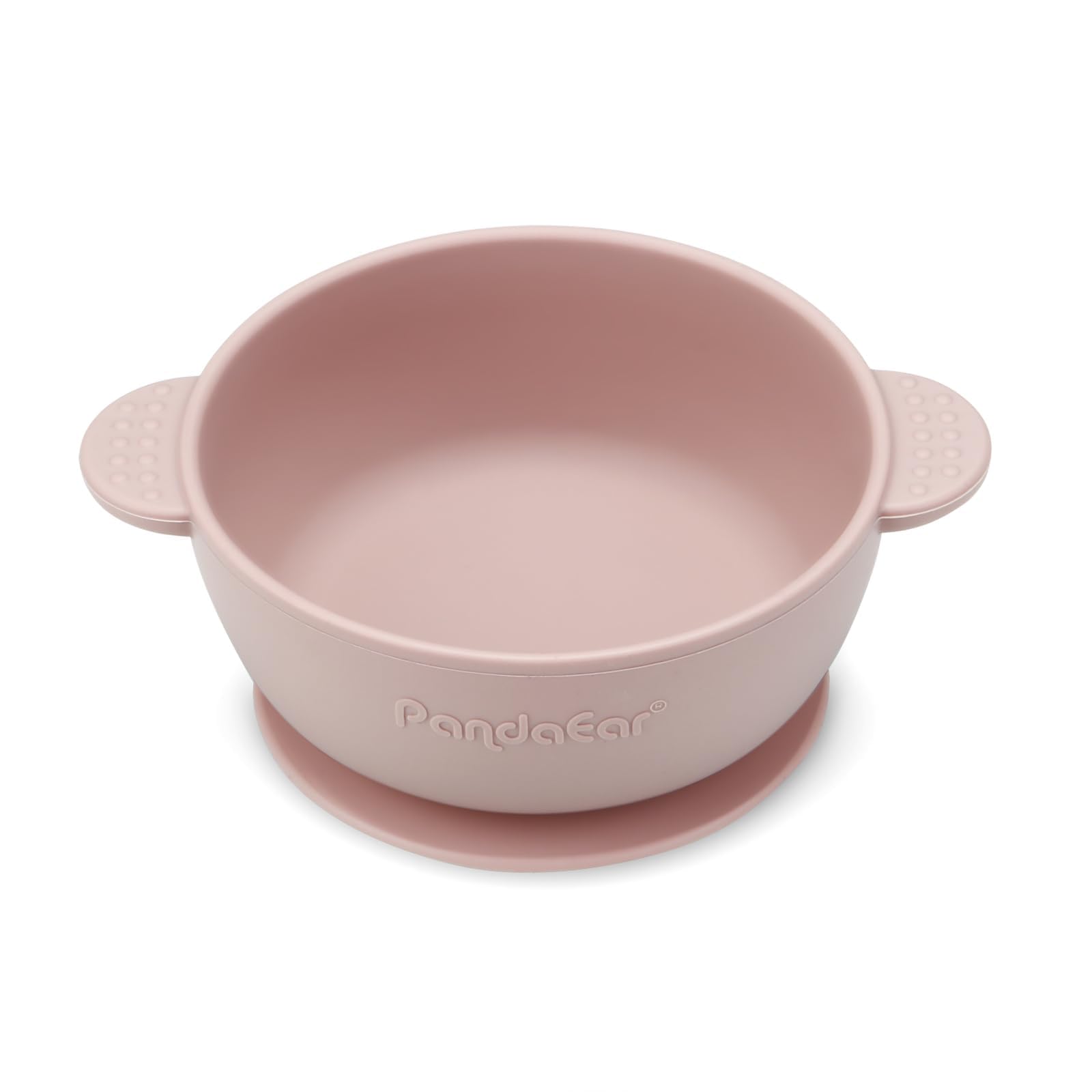 PandaEar mealtime setup with three pink bowls for organized dining