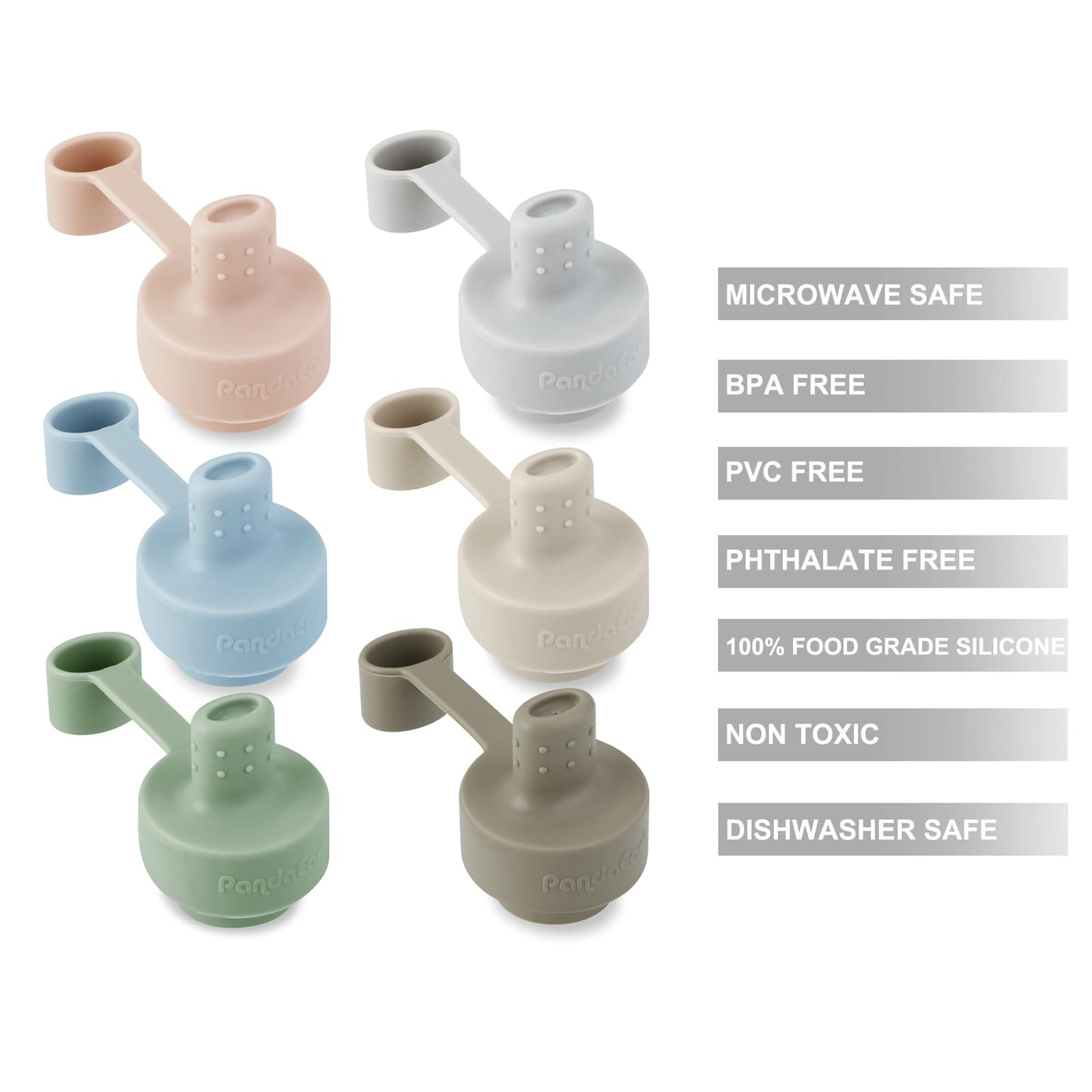 PandaEar multicolor caps pack showcases six lively colors for personalization and quick identification.