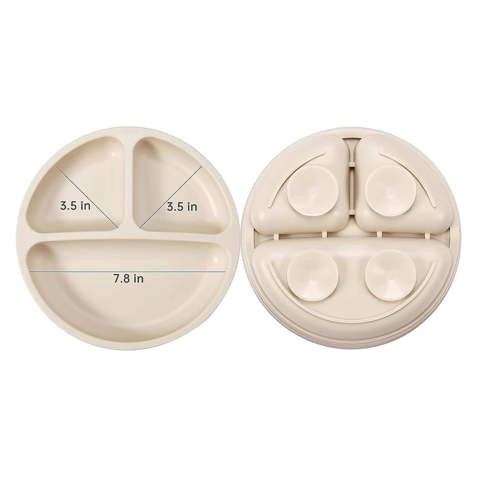 PandaEar non-slip suction plate in action prevents plate skids at mealtimes