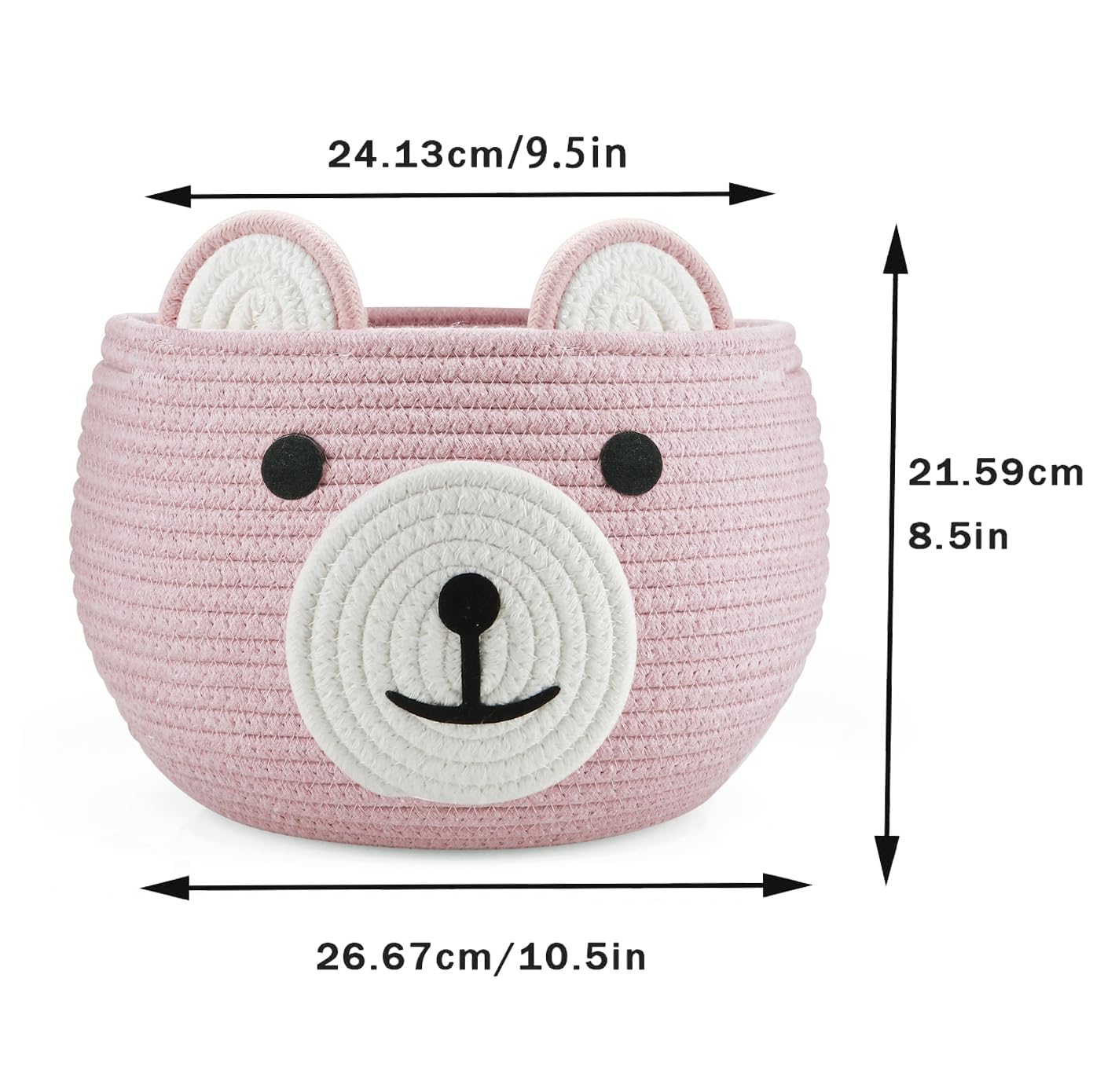 PandaEar nursery laundry basket pink keeps clothing and blankets organized.