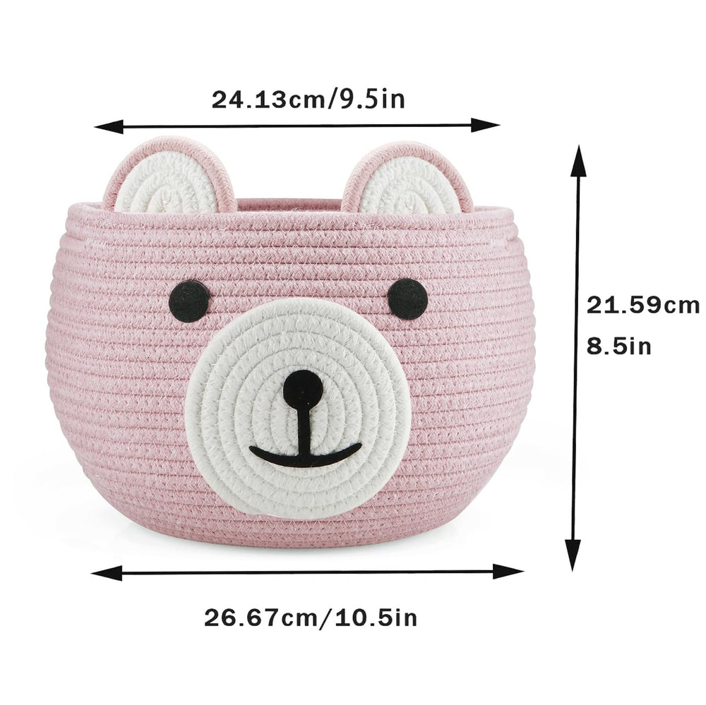 PandaEar nursery laundry basket pink keeps clothing and blankets organized.
