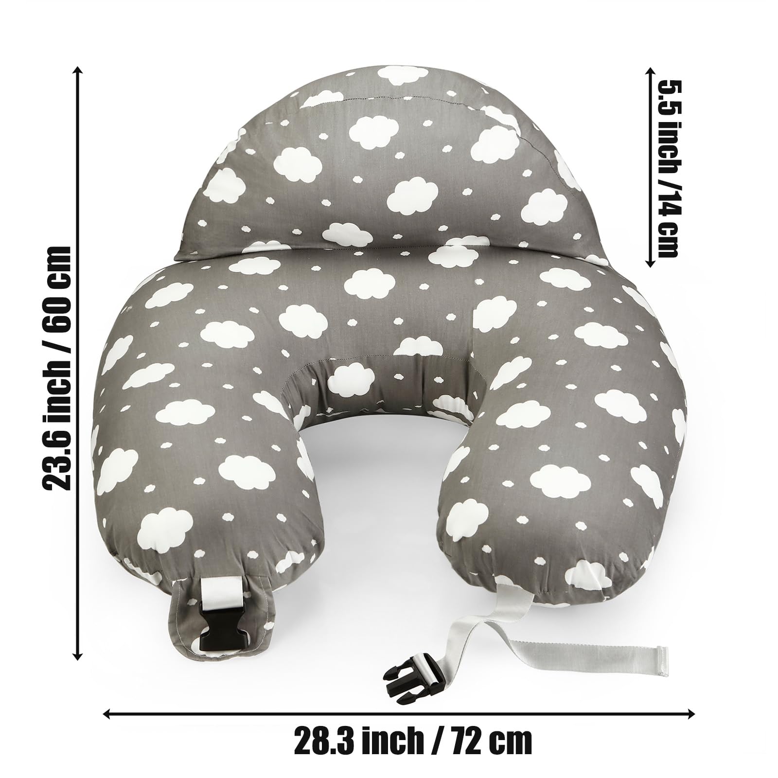 PandaEar nursing pillow with removable cotton cover for easy machine-wash care
