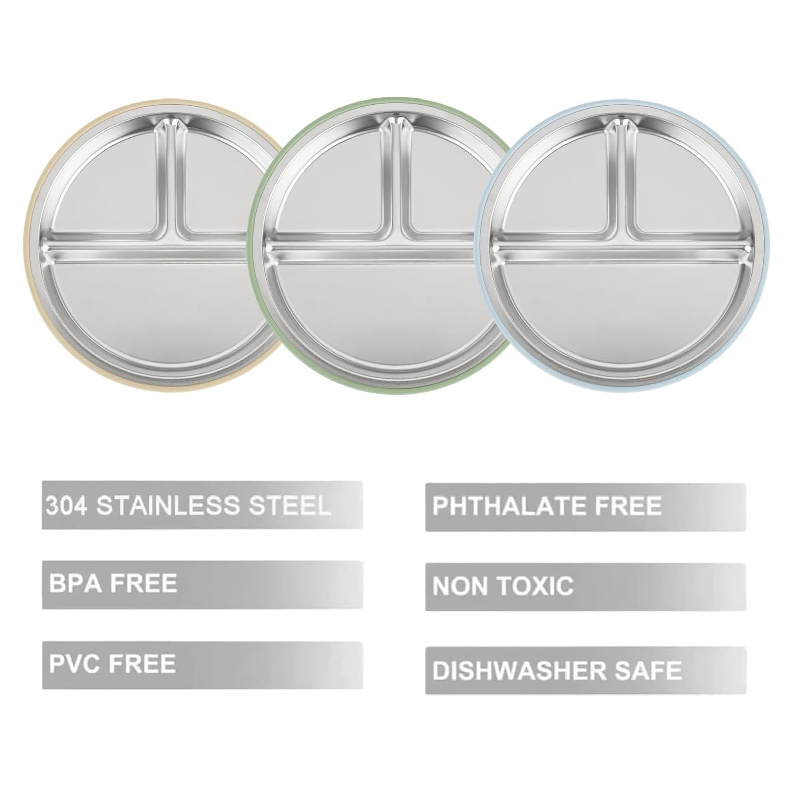 PandaEar plate secured on a highchair tray demonstrates non-slip stability.