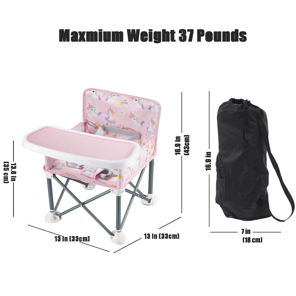 PandaEar booster seat with carry bag for convenient travel and storage.
