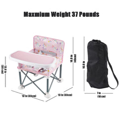 PandaEar booster seat with carry bag for convenient travel and storage.