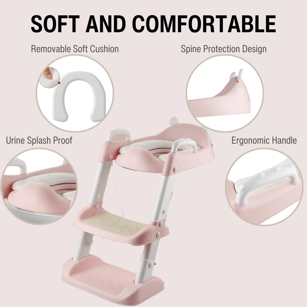 PandaEar potty seat non-slip step stool provides stable training support