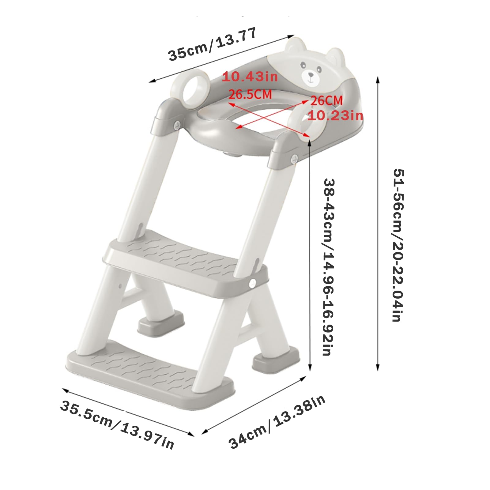 PandaEar potty seat step-stool ladder ready to assist kids climbing access.