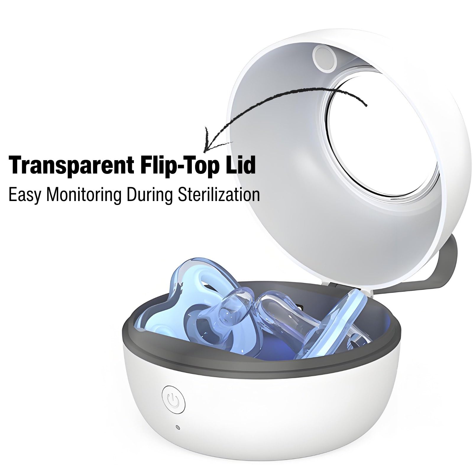 PandaEar rechargeable battery and cable for convenient recharging.