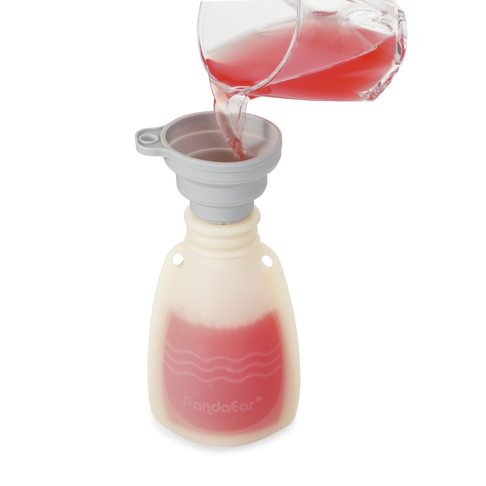 PandaEar refillable storage pouch filled with yogurt or smoothie
