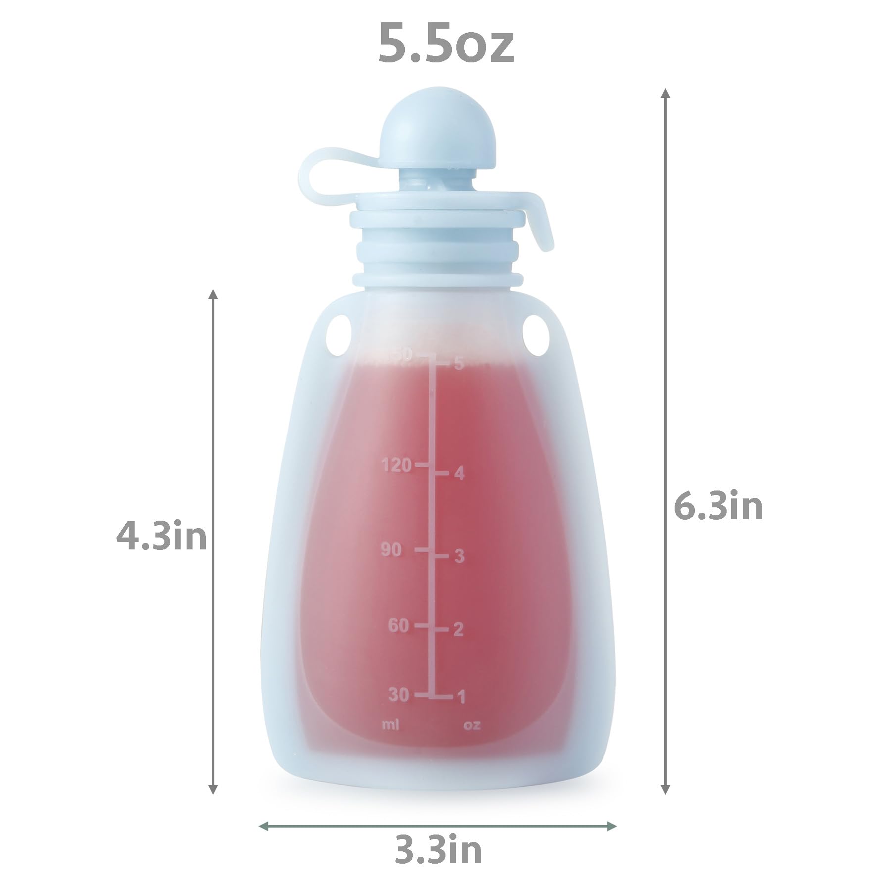 PandaEar seven-pack silicone pouches for homemade puree storage