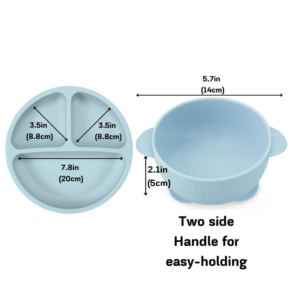PandaEar silicone baby feeding set bibs provide protection and easy cleanup