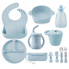 PandaEar silicone baby feeding set divided suction plate for spill-free mealtime