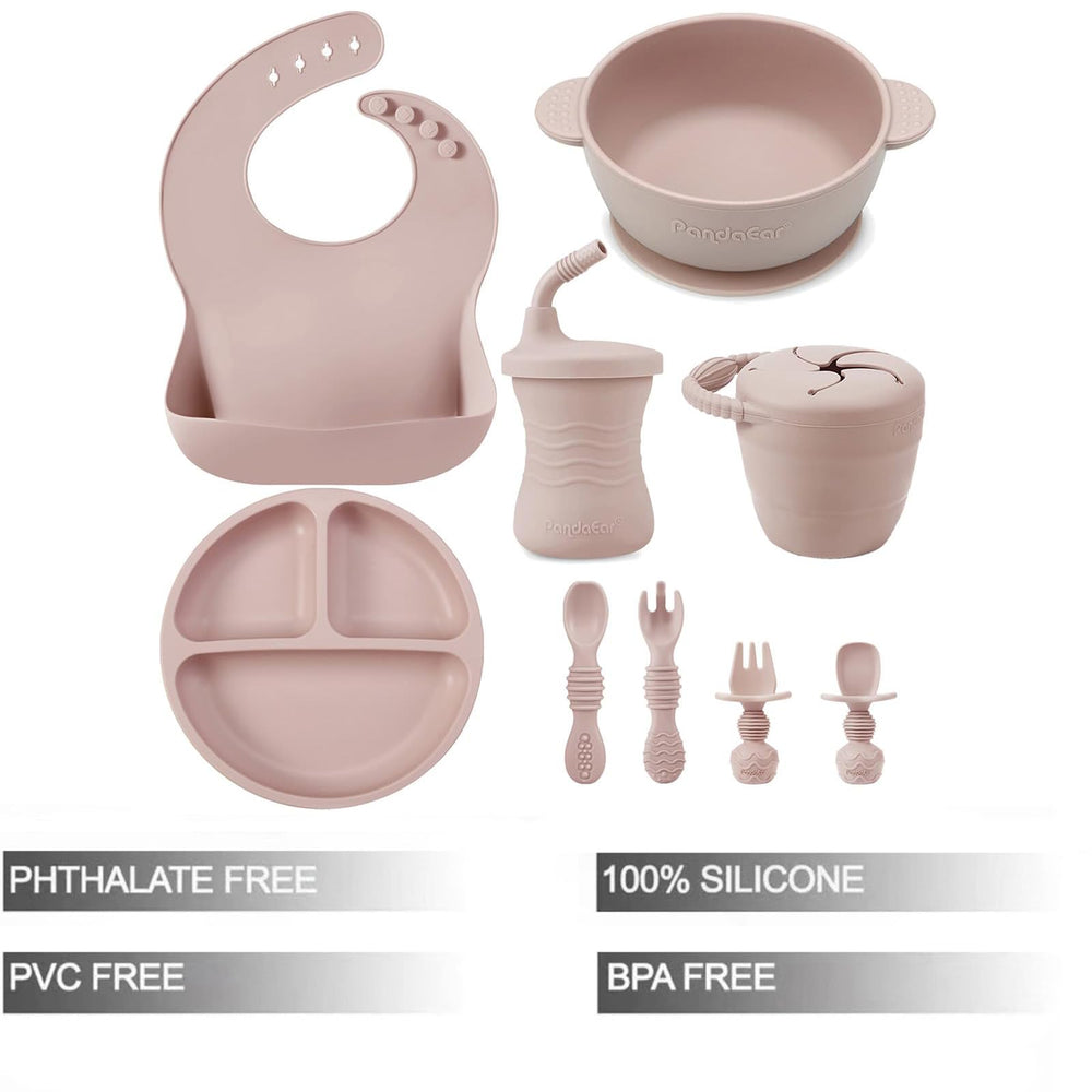 PandaEar suction plate pink keeps foods in place for mess-free dining