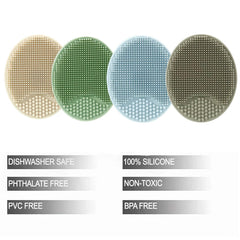 PandaEar silicone bath brush blue side view ensures hygienic cleansing and soothing massage