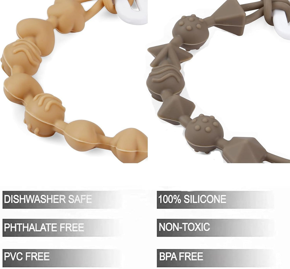 PandaEar silicone beads provide gentle teething stimulation for soothing early exploration.