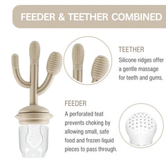 PandaEar silicone feeder tray cactus teether for gum soothing