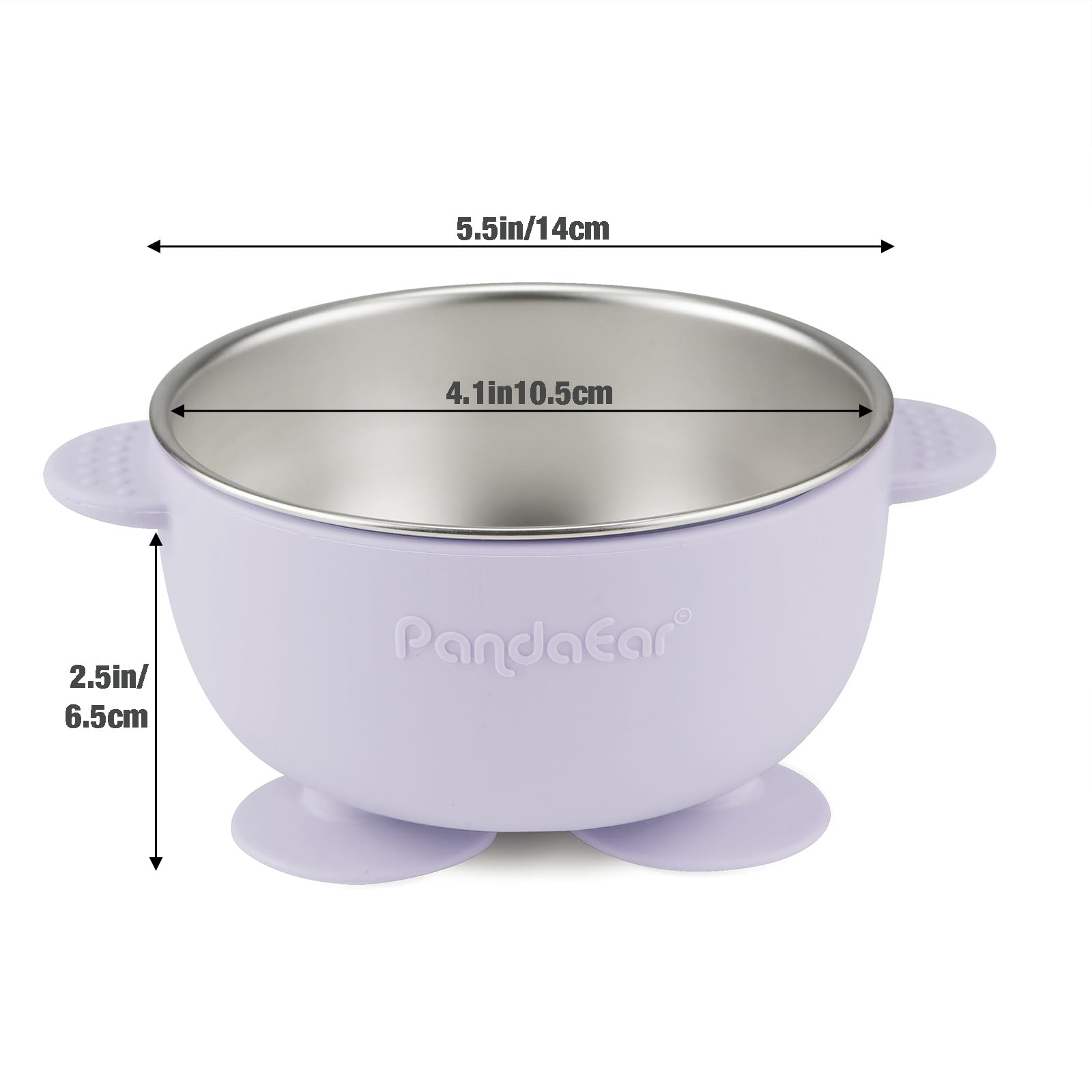 PandaEar silicone sleeve emphasizes BPA-free coating protecting surfaces during meals.