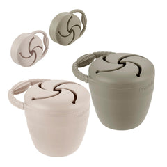 PandaEar silicone snack containers folded for compact storage, great for on-the-go use.