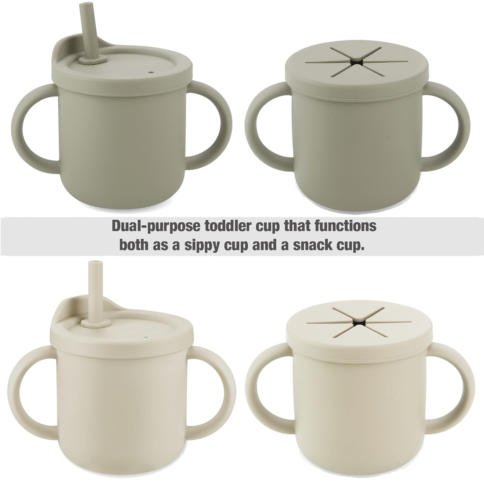 PandaEar silicone snack cup with spoons supports calm, independent meals.
