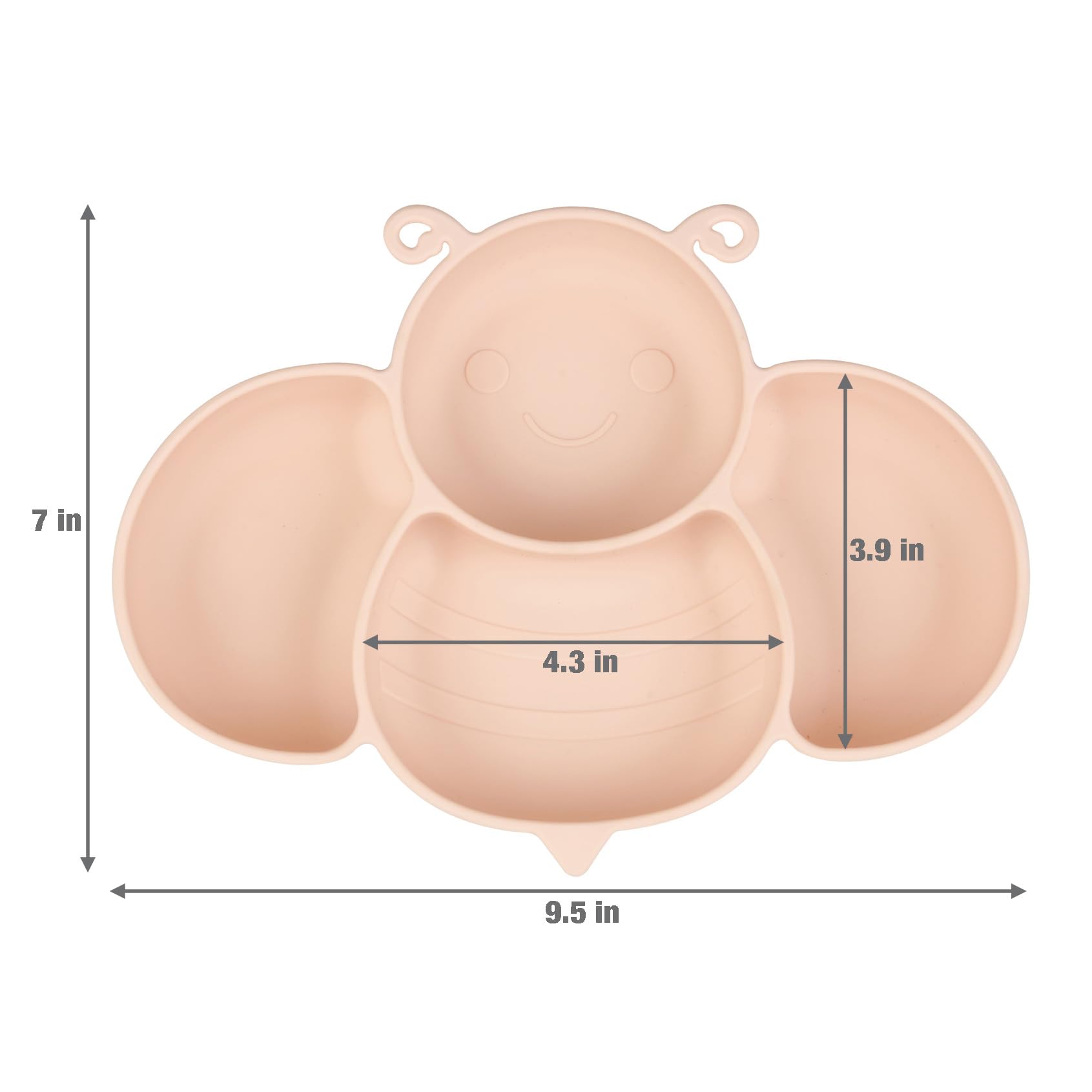 PandaEar silicone utensils with pink bee plates support tidy, independent eating.