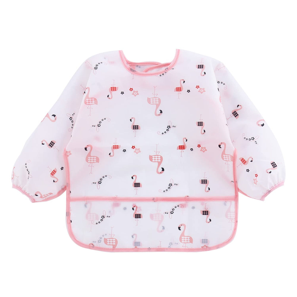 PandaEar smock pocket design catches crumbs, helping quick cleanup after feeding.