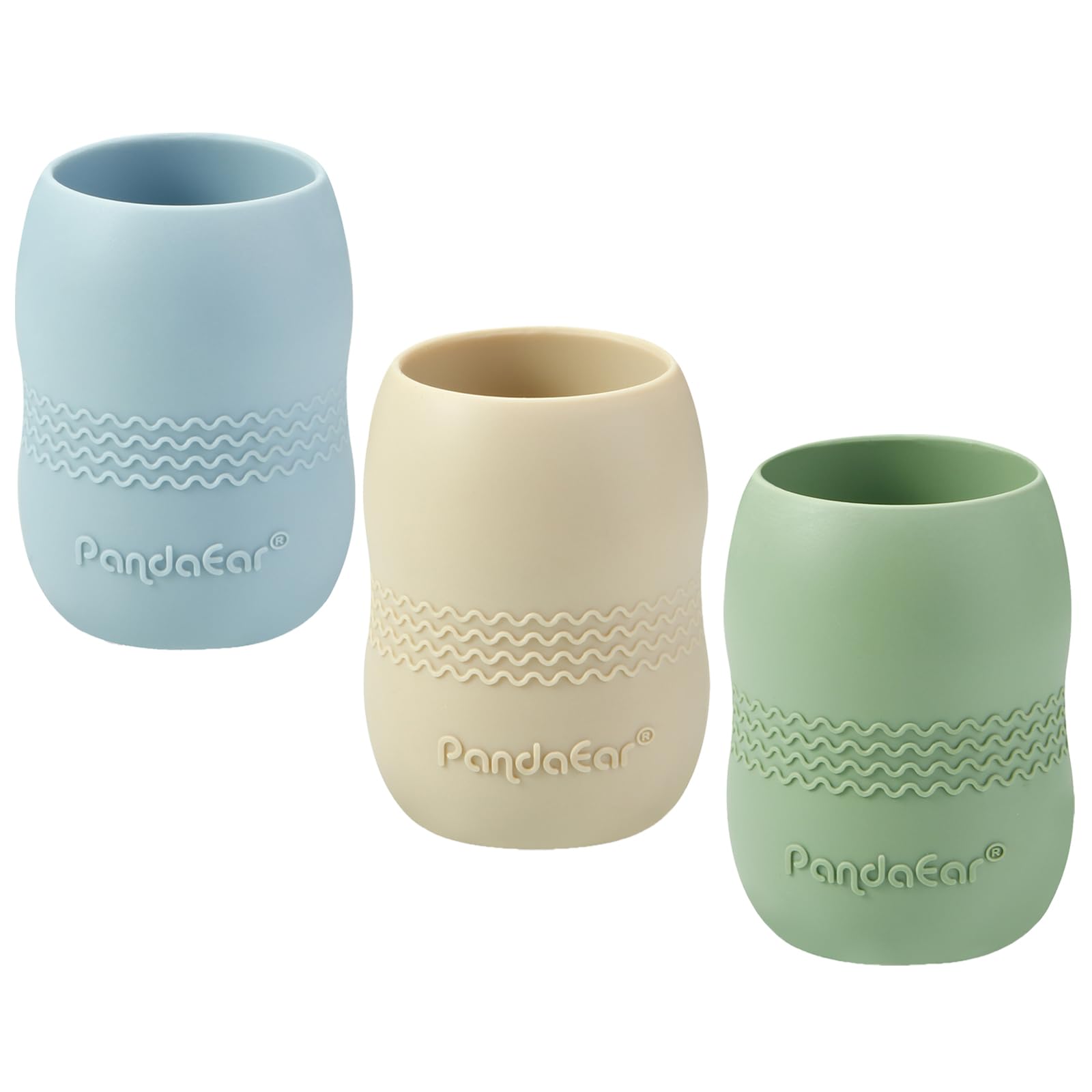PandaEar soft silicone cups gentle on growing teeth.