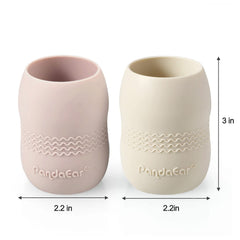 PandaEar soft-silicone training cup keeps tiny hands comfortable during transitions.