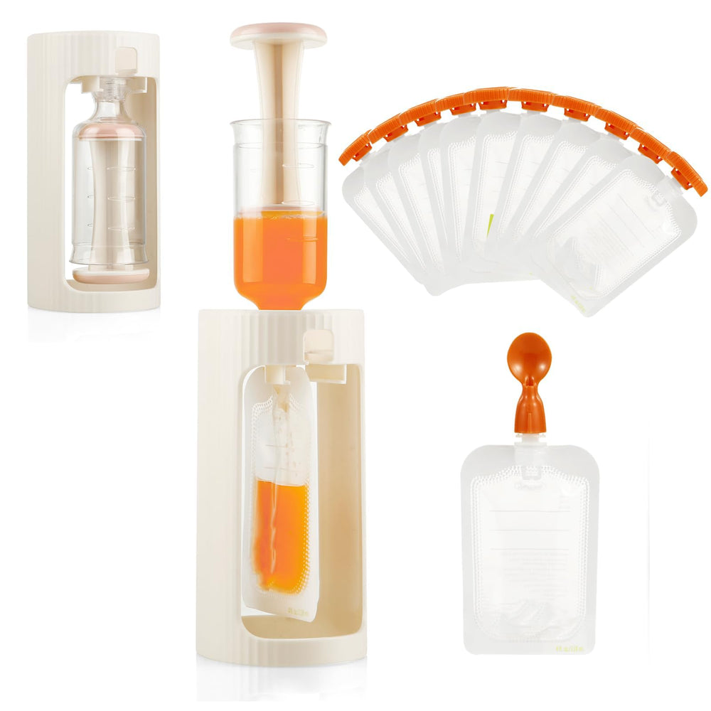PandaEar Squeeze Station main unit enables quick, mess-free puree prep.