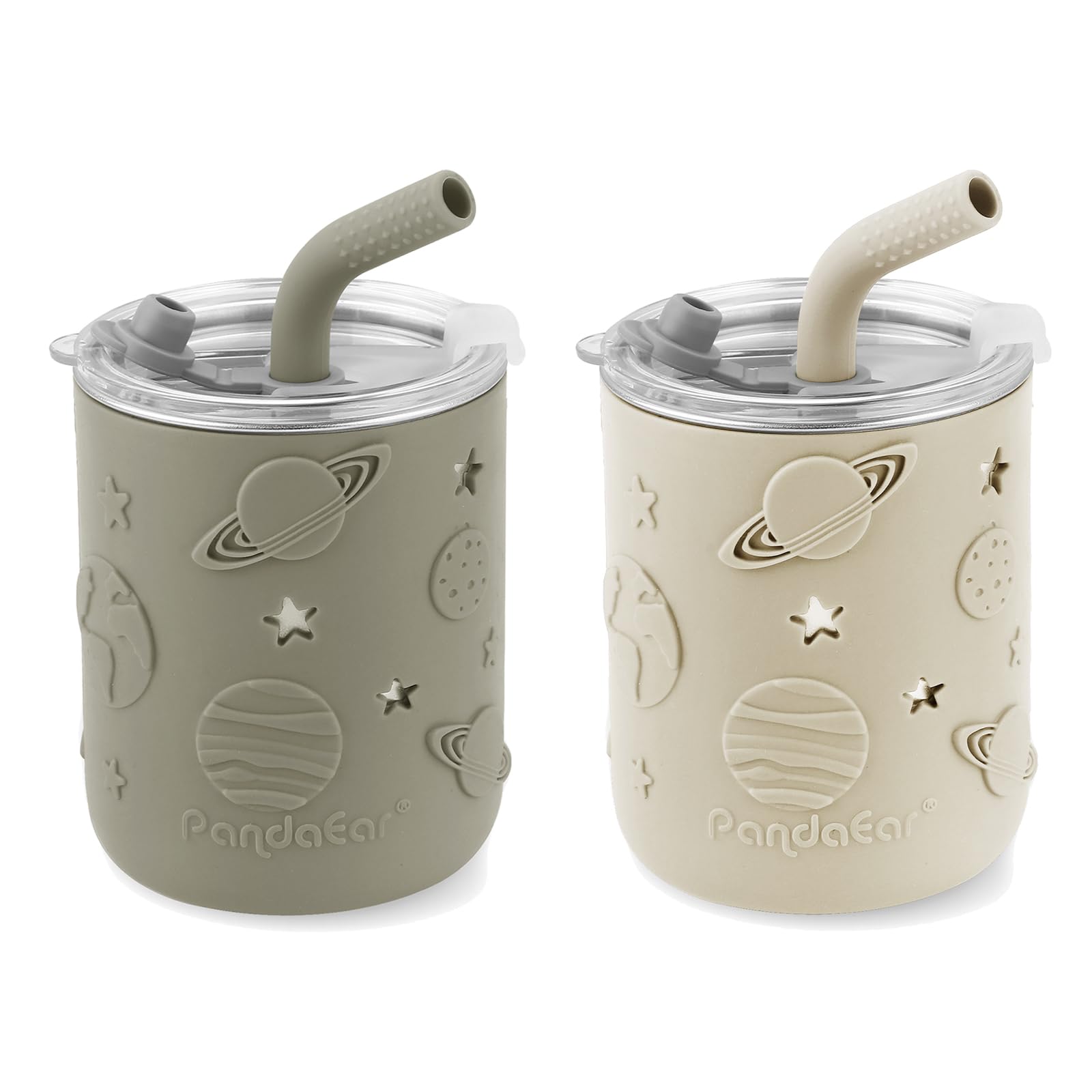 PandaEar stainless steel toddler cup body beige for rust-free, durable hydration.