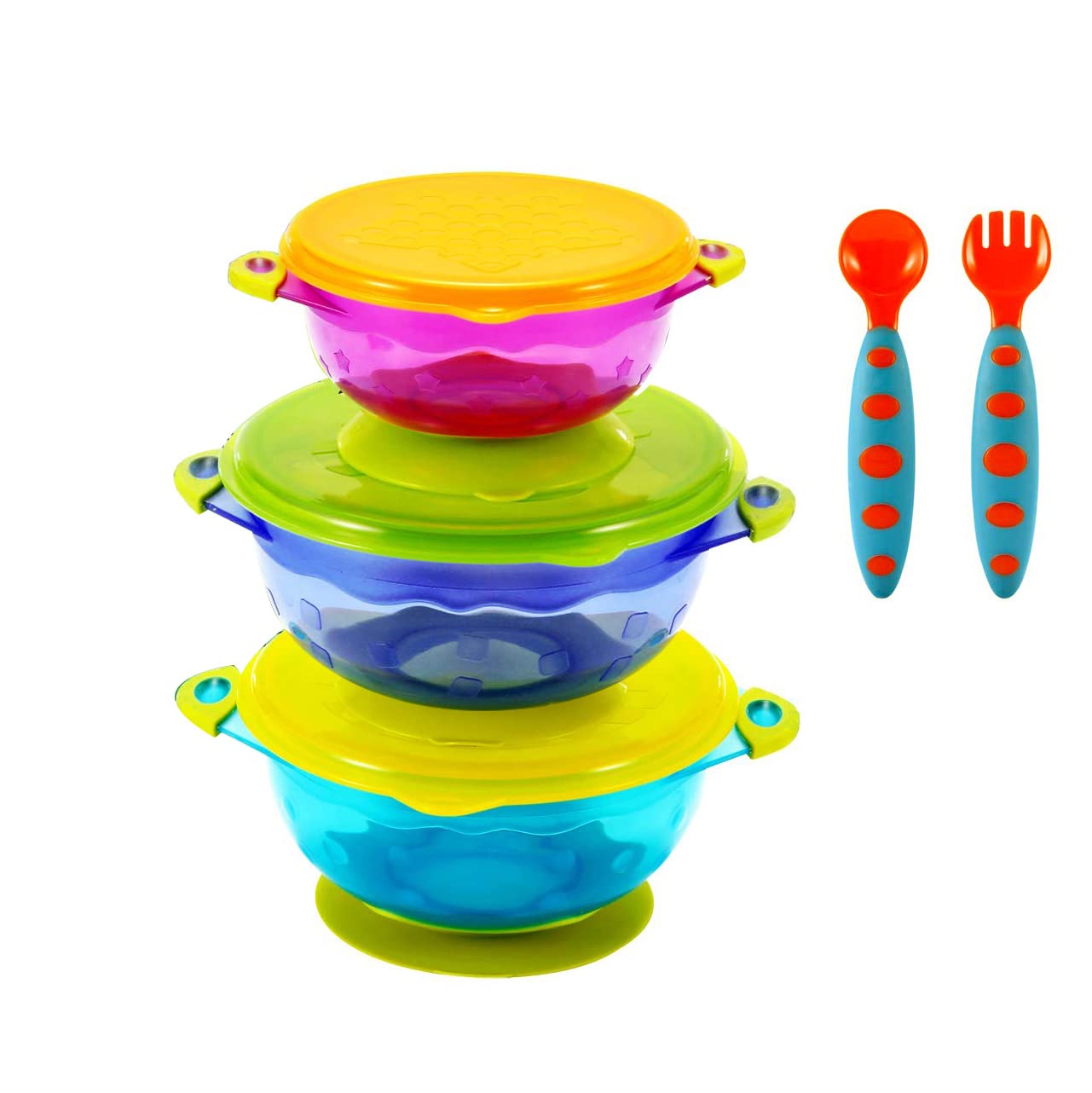 PandaEar Stay Put bowls with suction base stabilize meals on high chairs for less mess